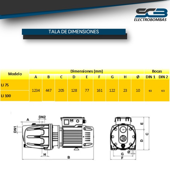 Bomba Agua Autoaspiranteirante LJ-75 - Imagen 3