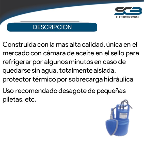 Bomba sumergible agua limpia CFL37 0,5HP 220V - Imagen 2