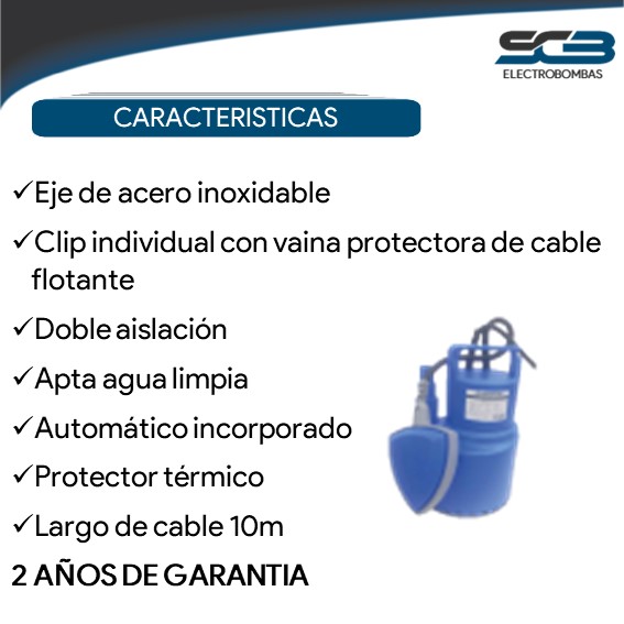 Bomba sumergible agua limpia CFL37 0,5HP 220V - Imagen 3