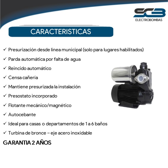 Presurizadora tanque cisterna PEI 4 0,75HP 220V - Imagen 3