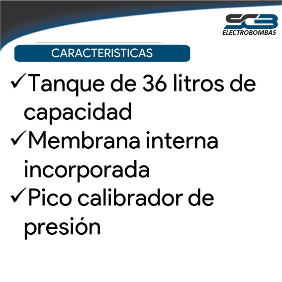 Tanque Hidroneumático Horizontal H36L 36L - Imagen 3